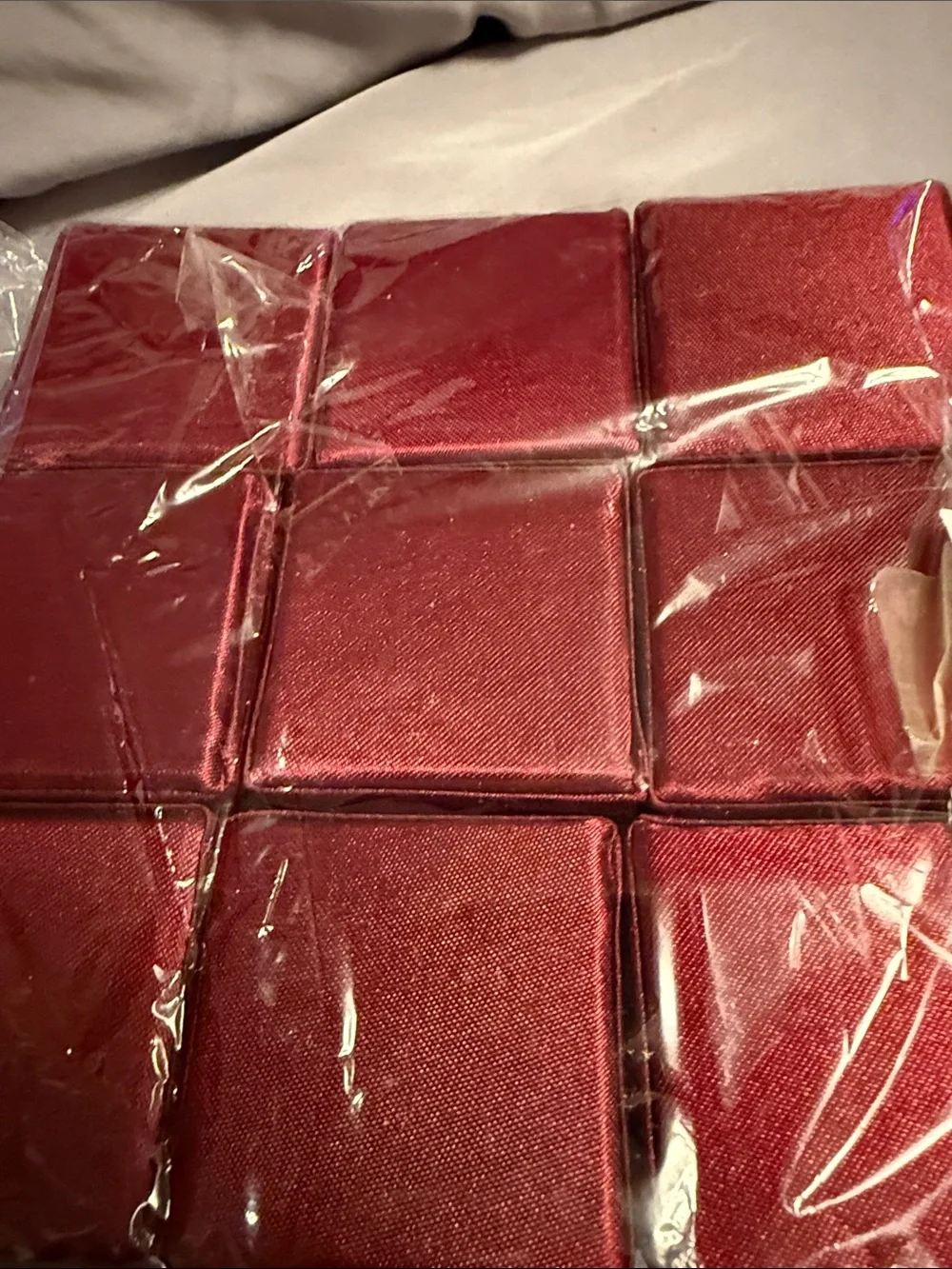 2/25$Red and Gold Fabric attached to box🎁 great for gifts and jewelry- Set of 9